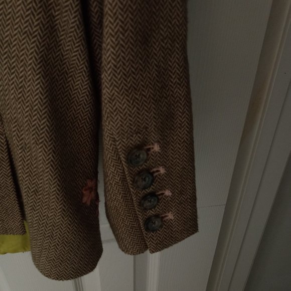 American Eagle Tweed Ribbon Embroidery Jacket Size Medium - Picture 6 of 6